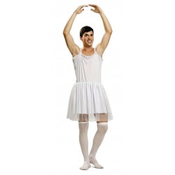 Disfraz bailarina blanca para hombre talla m-l des