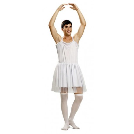 Disfraz bailarina blanca para hombre talla m-l des