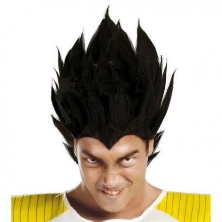 Peluca vegeta guerrero espacial negra