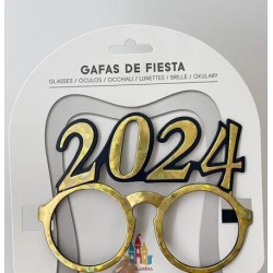 Gafas 2024 oro redondas para fin de aao cotillon