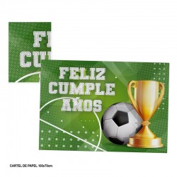 Cartel Cumpleanos futbol pared 70x100 cm