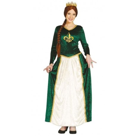 DISFRAZ REINA MEDIEVAL FIONA PRINCESA TALLA M o L