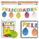 Guirnalda felicidades en colores fluor de 2 mt con globos